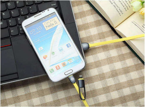 TOTU (Lightning & Micro USB) to USB 2 in 1 Cable Yellow Micro USB Photo