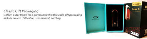 DesofIcon Wireless Laser Keyboard For Mobile Devices and PC | Gift Packaging, Premium Gold - Packaging