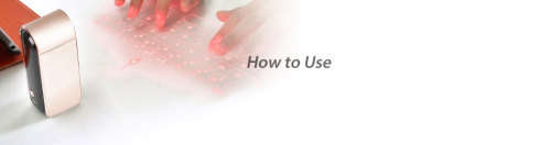 DesofIcon Wireless Laser Keyboard For Mobile Devices and PC | Gift Packaging, Premium Gold - Usage