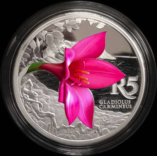 *#* BRAND NEW!!! -2016 SA MINT COLOURED COIN SERIES - Crown size Hermanus Cliff Gladiolus *#*