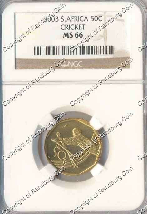 *#* 2003 NGC SLABBED 50 CENT CRICKET MS 66  *#*
