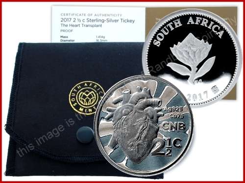 *#* 2017 2 & a Half Cent Silver Tickey 50th Anniversary of the Heart Transplant *#*