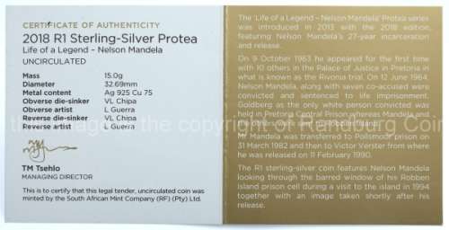 #NEW# 2018 Silver Uncirculated R1 Mandela Life of A Legend Protea Coin