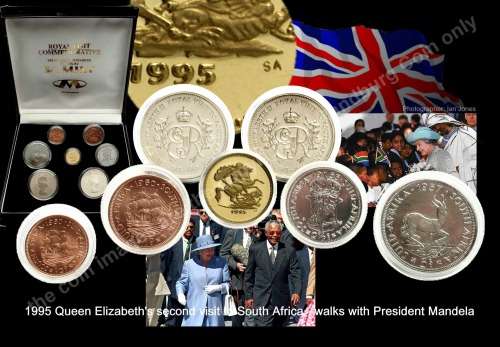 *#* 1995 South African Royal Visit by Queen Elizabeth ii Set with Rare Gold Sovereign *#*