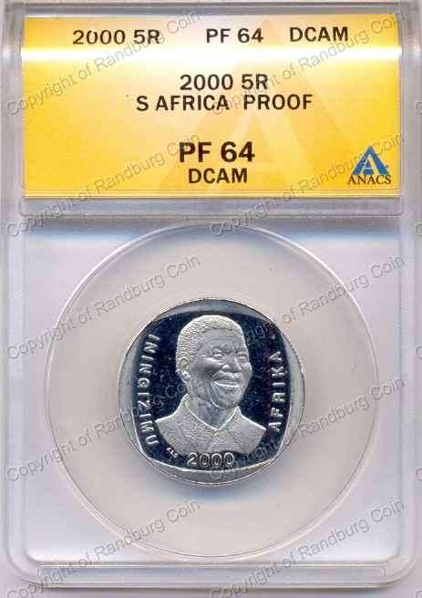*#* 2000 Mandela 90th Birthday Proof R5 ANACS Graded PF64 DCAM *#*