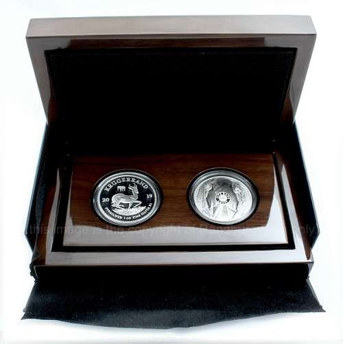 *#* 2019 Fine Silver Proof 1oz Krugerrand with Mintmark and 1oz Big Five Elephant Combo Set *#*