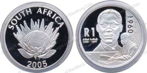 *#* SA Silver R1 Proof 2005 Albert Luthuli - Coin ONLY in a capsule *#*