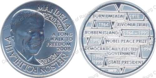*#* 2008 Norway Silver 1 oz Medallion - Mandela 90th Birthday *#*