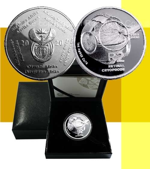 **#* BRAND NEW - 2020 Silver R2 Crown Retinal Cryoprobe Proof Coin South African Inventions *#*