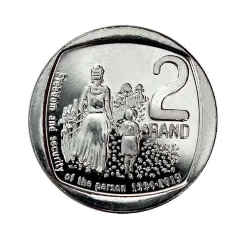 *#* Award Winning - 2020 SA Mint Issued 25 Year Democracy Nickel R2 Freedom and Security *#*