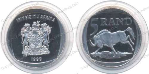 *#* SA Mint 1999 Nickel Prooflike R5 Coin World 1009 Mintage *#*