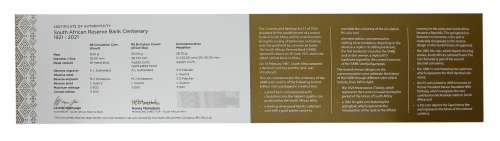 2021 South African Reserve Bank Centenary Proof Set 1921 to 2021 SARB Centenary
