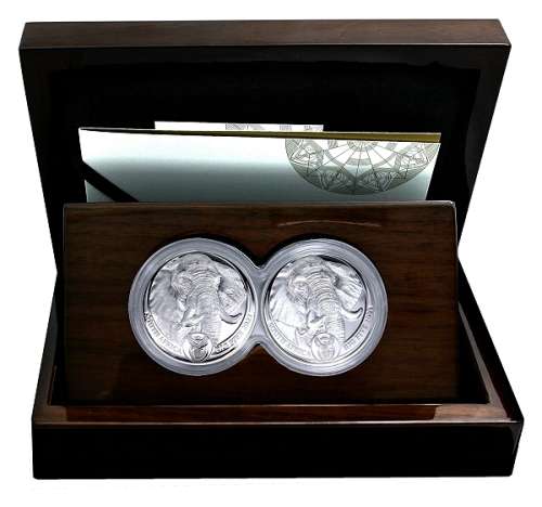 *#* Promo - 2021 Double Capsule 1oz Fine Silver Proof R5 Big Five Series II Elephant Coin Set *#*