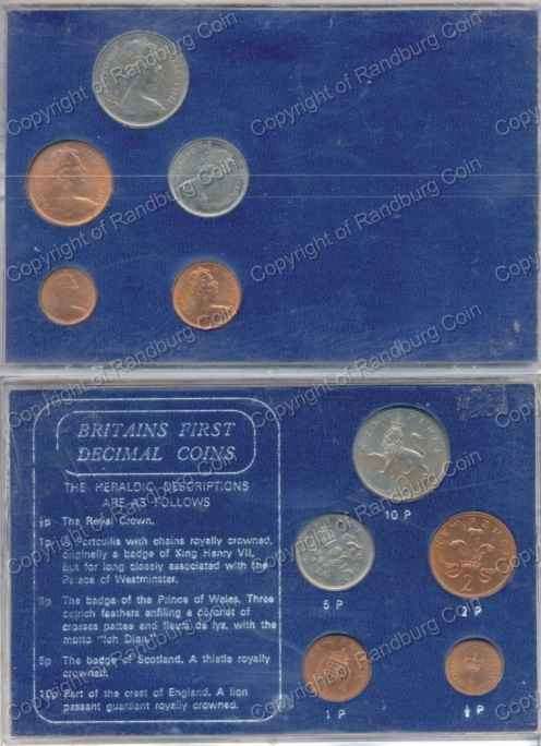 *#* Great Britain First Decimal Unc Coin Set in perspex - rev has cracks/scratches *#*