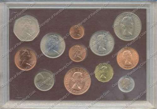 *#* Great Britain Complete Decimal and Last Sterling Coins Set in Perspex Holder (Red cardboard) *#*