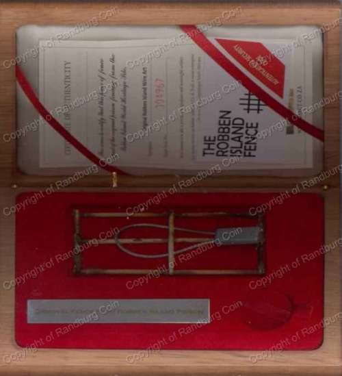 Original Robben Island Prison Fence Piece in Box with Certificates