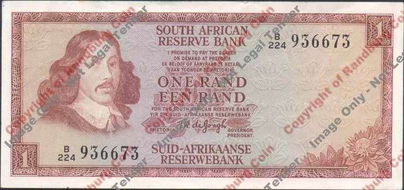 *#* TW de JONGH - 2nd Issue - 1 Rand - Eng/Afr - EF *#*