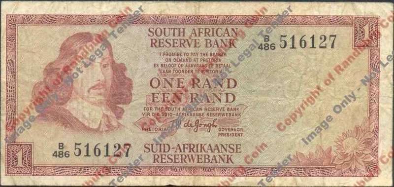 *#* TW de JONGH - 3rd Issue - 1 Rand (Eng/Afr) - F *#*
