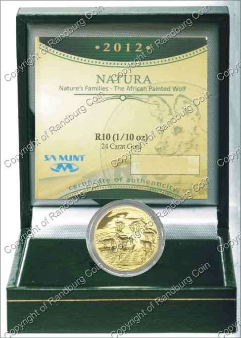*#* 2012 SA Gold Natura African Painted Wolf Tenth Ounce Mintage Pending*#*