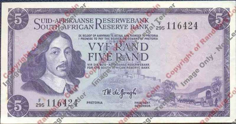 *#* TW de JONGH - 3rd Issue - 5 Rand - EF+ *#*