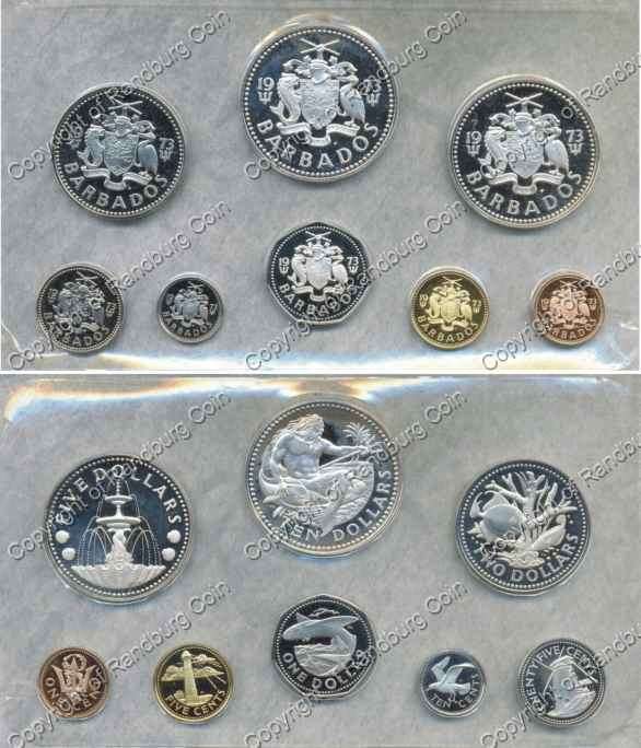*#* Barbados 1973 Proof Set  - contains just under 60gr pure silver *#*
