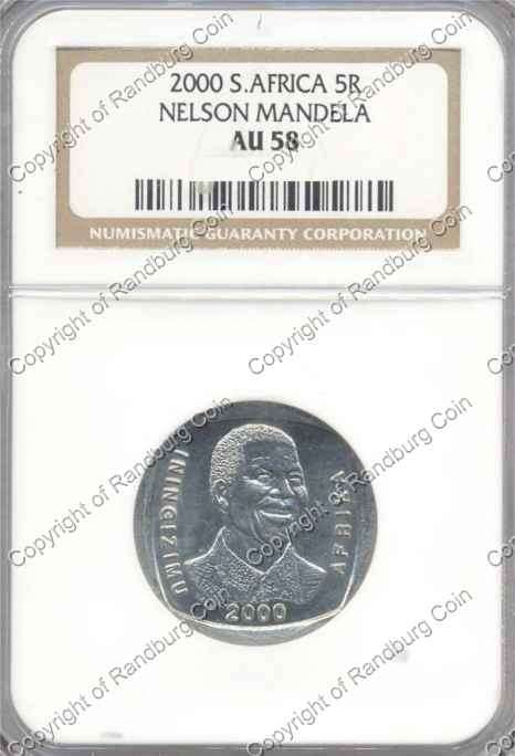 *#* 2000 UNC R5 Mandela AU 58 Slabbed *#*