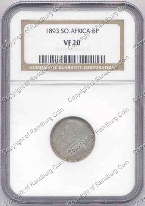 *#* 1893 SIXPENCE NGC SLABBED VF 20 *#*