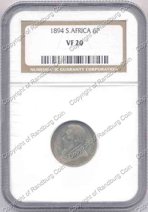 *#* 1894 SIXPENCE NGC SLABBED VF 20 *#*