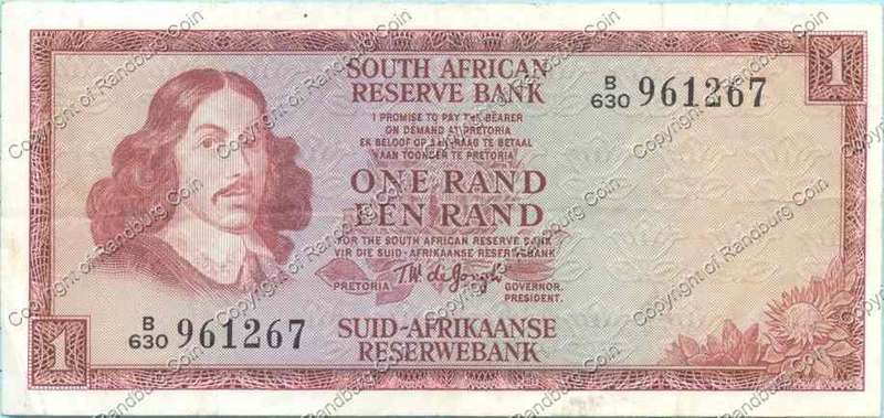 *#* TW de JONGH - 3rd Issue - 1 Rand (Eng/Afr) - VF *#*