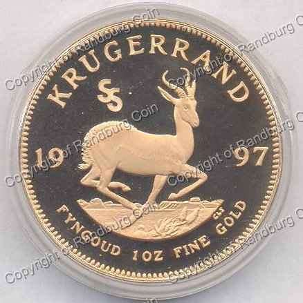 *#* 1997 Krugerrand Proof Sabi Sabi Mintmark One oz Coin - Mintage 72 ONLY *#*