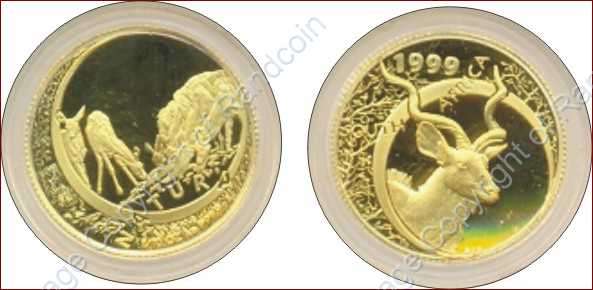 *#* 1999 SA Gold Natura Kudu One Tenth Ounce Mintage 2838 - NO Certificate *#*