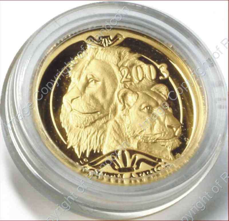 *#* 2003 SA Gold Natura Lion Tenth Ounce Mintage 4233 - Coin ONLY *#*