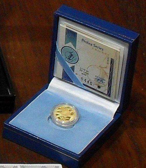 2003 Protea Series Proof Gold 1/10oz - Cricket * Only 925 coins minted!! * FREE POSTAGE! *