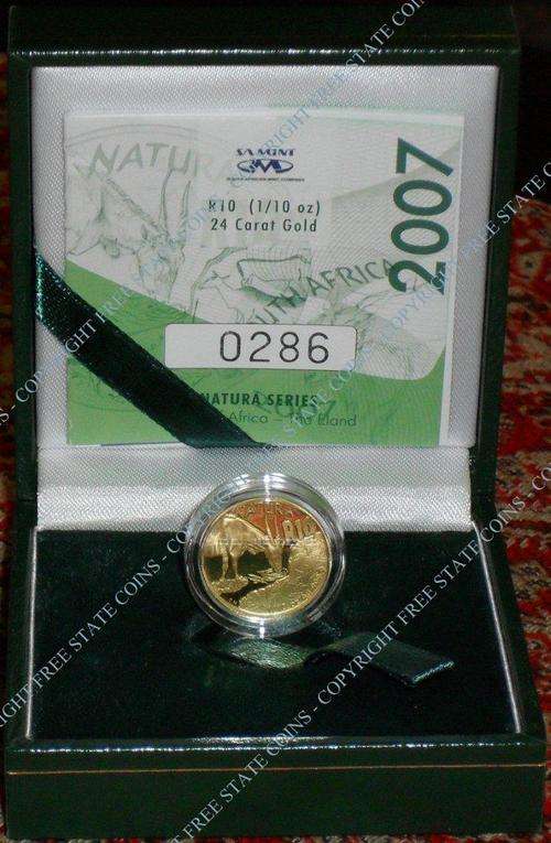2007 Natura Series 1/10oz Proof Gold Coin - Eland