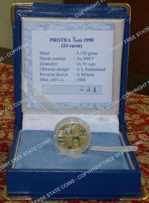1998 Protea Series Proof 1/10oz Gold Coin  - Year of the Child * Extremely rare!!! * Only 568 minted