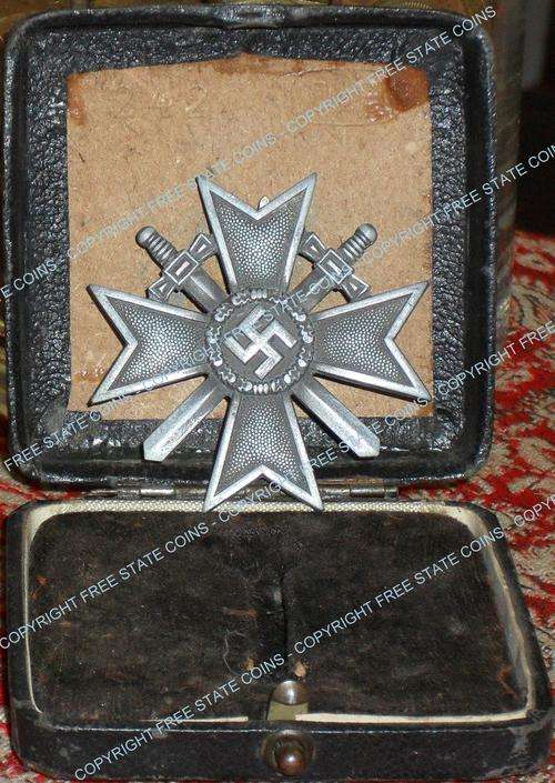 1939 - 1934 Iron Cross - German 1st Class War Merit with Swords and Swastika Emblem FOR HONESTPINEY