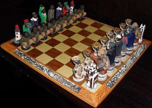 Robben Island Political Chess Set * MADE BY HAND * COLLECTORS' ITEM