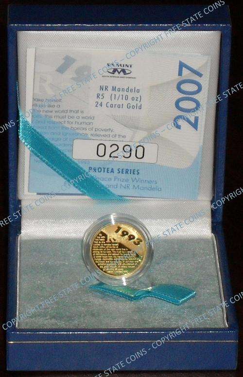 2007 Protea Series Proof 1/10oz Gold Coin - Nelson Mandela Speech