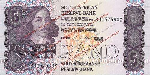 C.L. Stals 1st Issue R5 Bank Note * Condition as per scan *