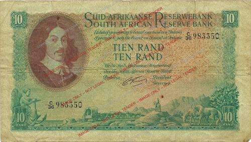 CRAZY R1 START!! 1962 South Africa G.Rissik 1st Issue R10 Banknote