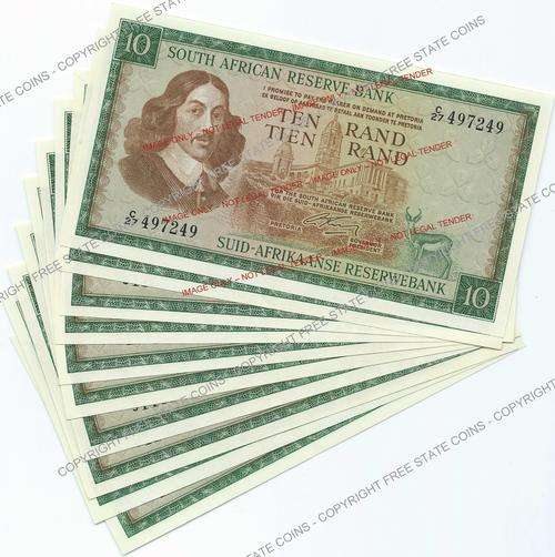 CRAZY R1 START!!! 1966 Uncirculated G. Rissik 2nd Issue R10 Banknotes *Bid is per note*