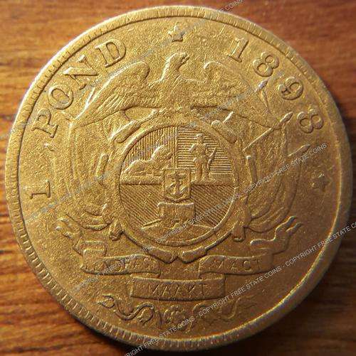 1898 Paul Kruger ZAR 1 Pound (Een Pond)