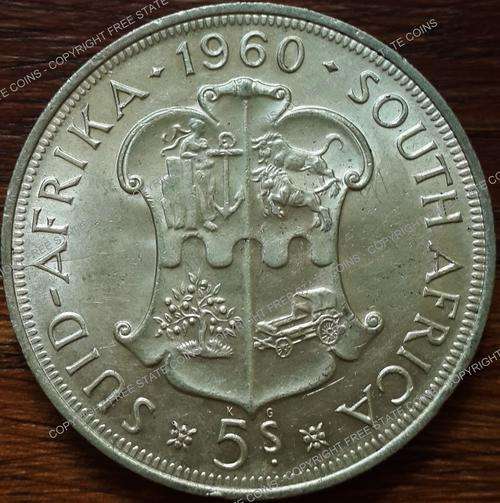 1960 Union of South Africa 5 Shilling (5/-)