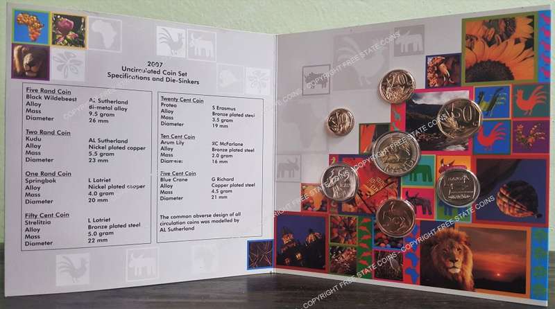 2007 South Africa Uncirculated Coin Set (Mint Pack)