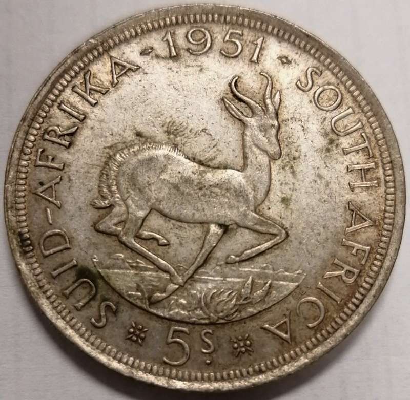 1951 Union of South Africa Five Shilling (5/-)