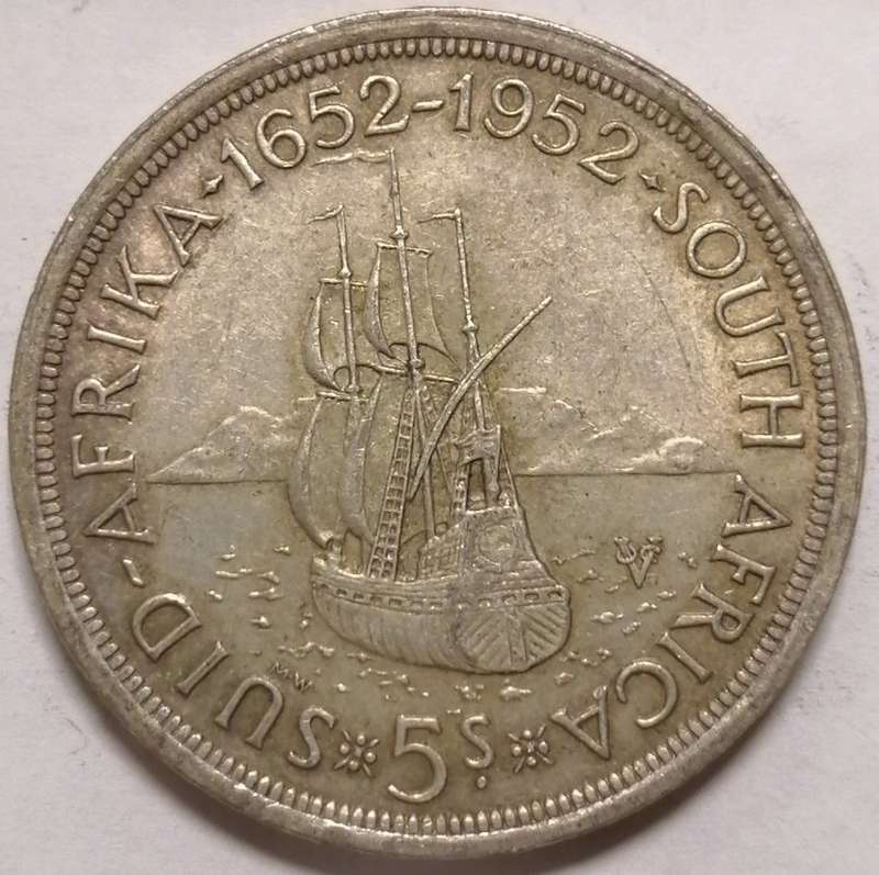1952 Union of South Africa Five Shilling (5/-)
