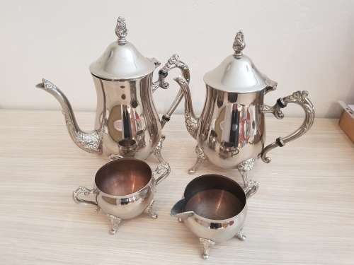 Silver plated, tea set, 4 pieces