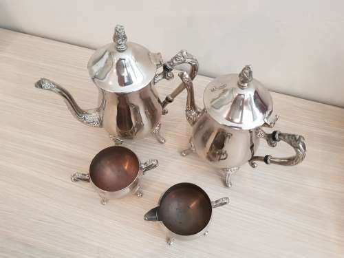 Silver plated, tea set, 4 pieces