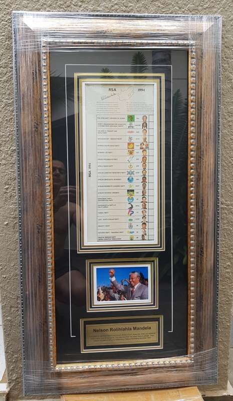 1994 NATIONAL BALLOT PAPER SIGNED BY NELSON MANDELA