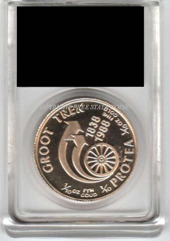1988 Protea Great Trek Commemorative 1/10 oz Proof Gold Coin